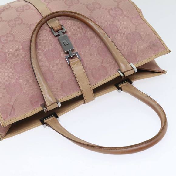 GUCCI GG Canvas Jackie Tote Bag Pink Silver 002 1064 3444 Auth 93846 - Picture 6 of 16
